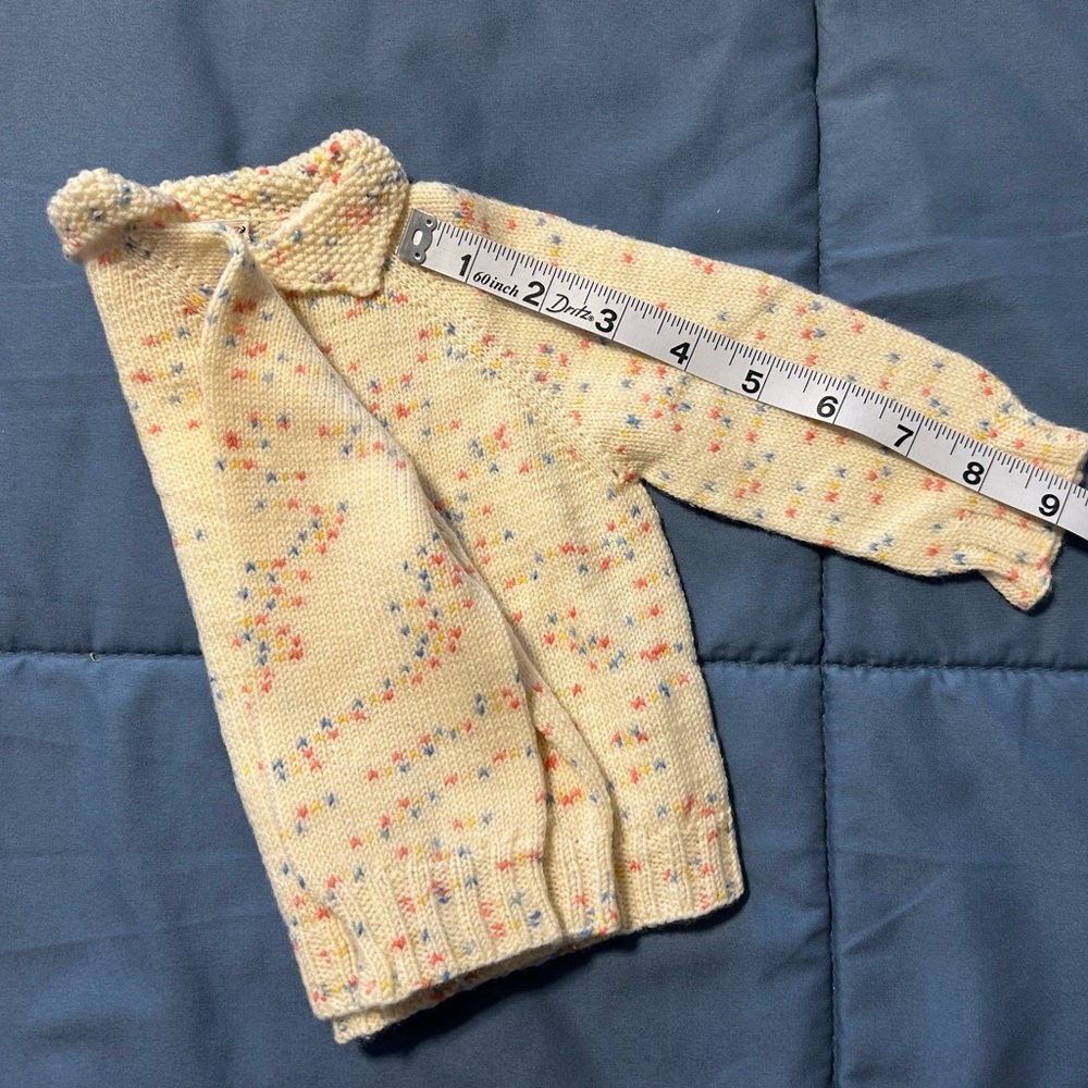 Cream Knit Baby Cardigan and Bonnet Set - Picture 9 of 9